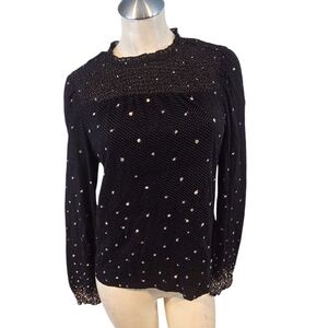 Lucky Brand Size M  Black and Off White Blouse